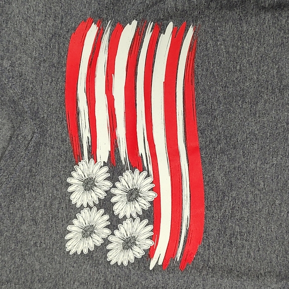 Hanes V Neck T-Shirt with Daisy Flag - Navy Heather (See Description on … - Picture 7 of 16